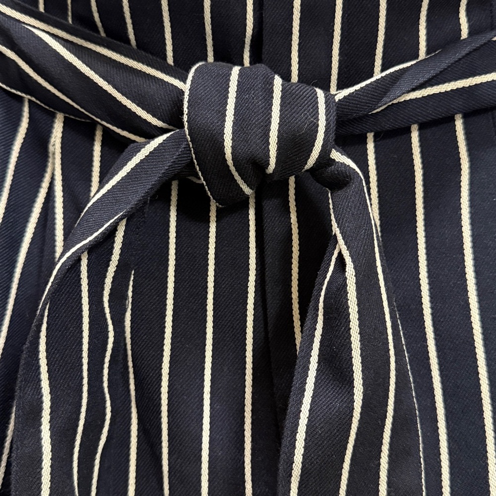 RACHEL Rachel Roy Striped Navy/white Pants SZ 8 high waist wide leg button side - Picture 5 of 10